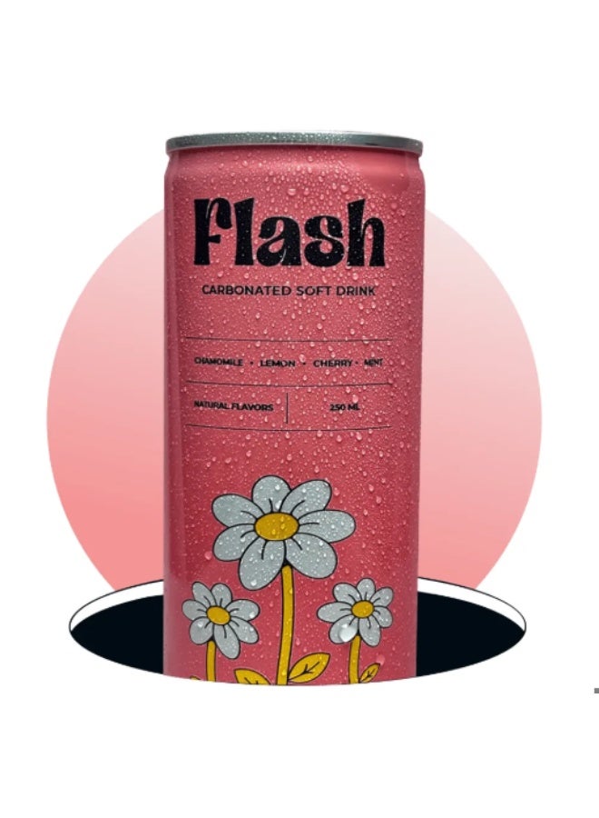 فلاش مشروب غازي 250 مل – بابونج، ليمون، كرز، نعناع | مشروب فوار منعش بنكهات طبيعية - Image 5